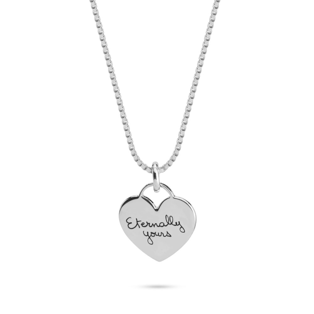 Personalized Handwriting Engraved Heart Necklace