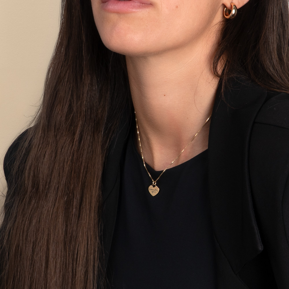 Personalized Handwriting Engraved Heart Necklace