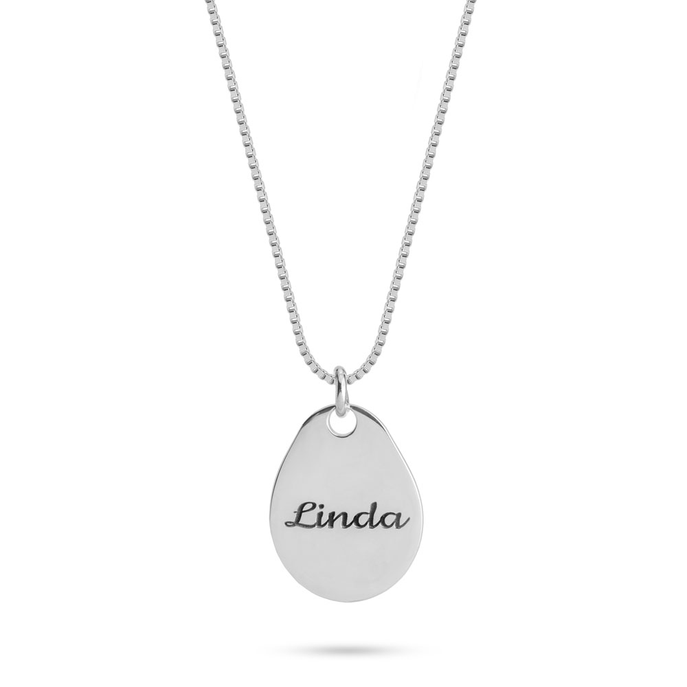Custom Drop Necklace with Name or Message Engraving