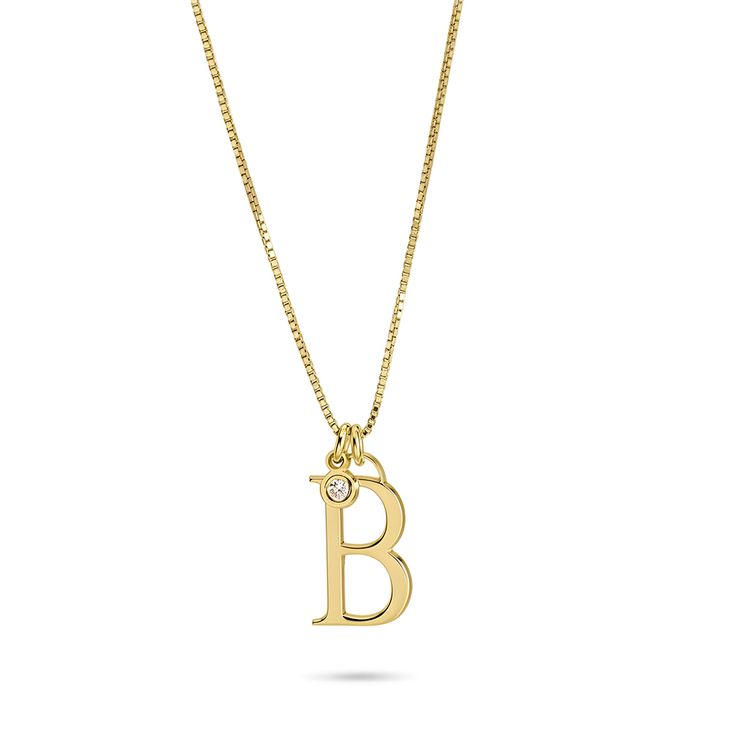 Personalizado con inicial y dije de piedra de nacimiento