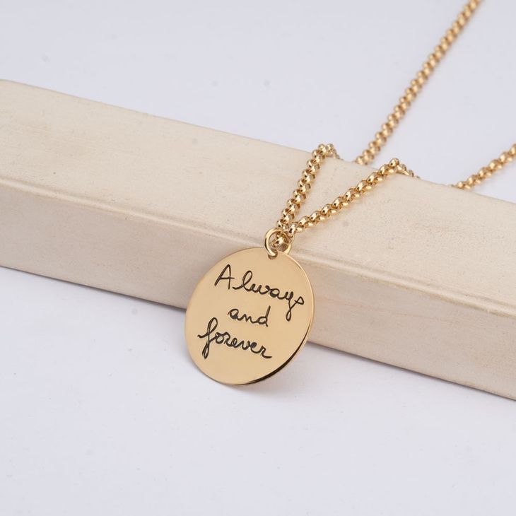 Men’s Custom Handwriting Disc Necklace information