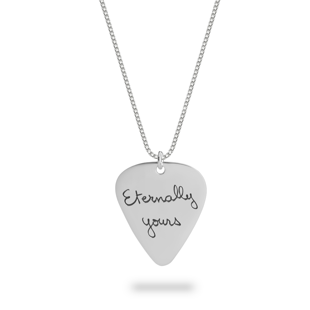Personalized Handwriting Guitar Pick Necklace