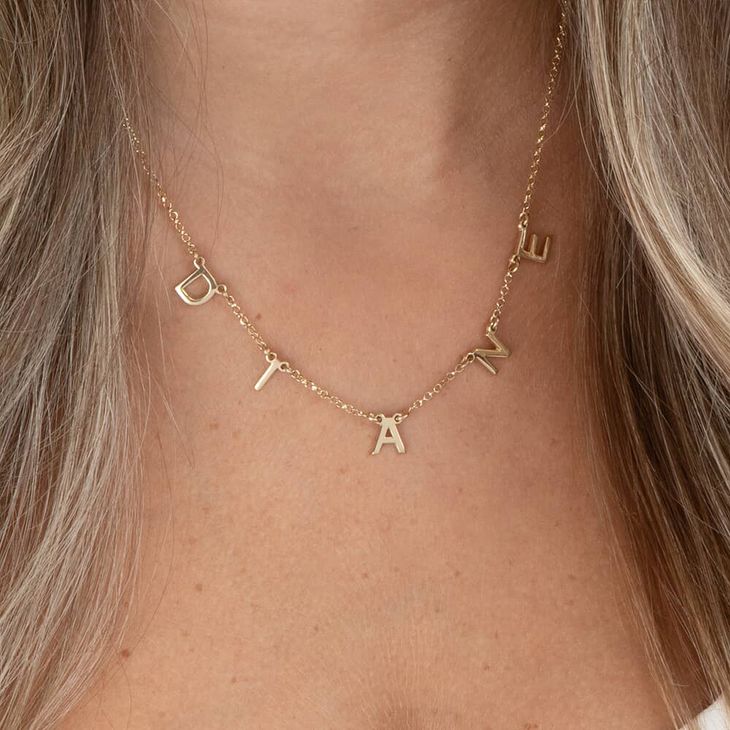 Custom Dainty Initials Choker Necklace model