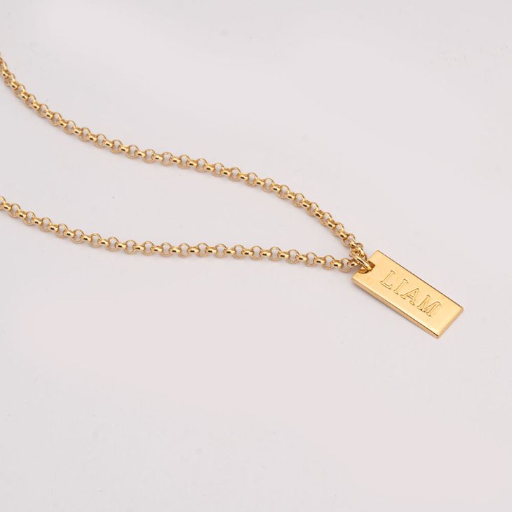 Men’s Personalized Engraved Bar Necklace information