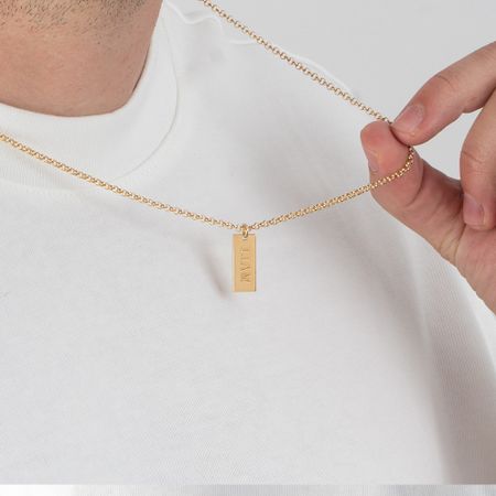 Men’s Personalized Engraved Bar Necklace