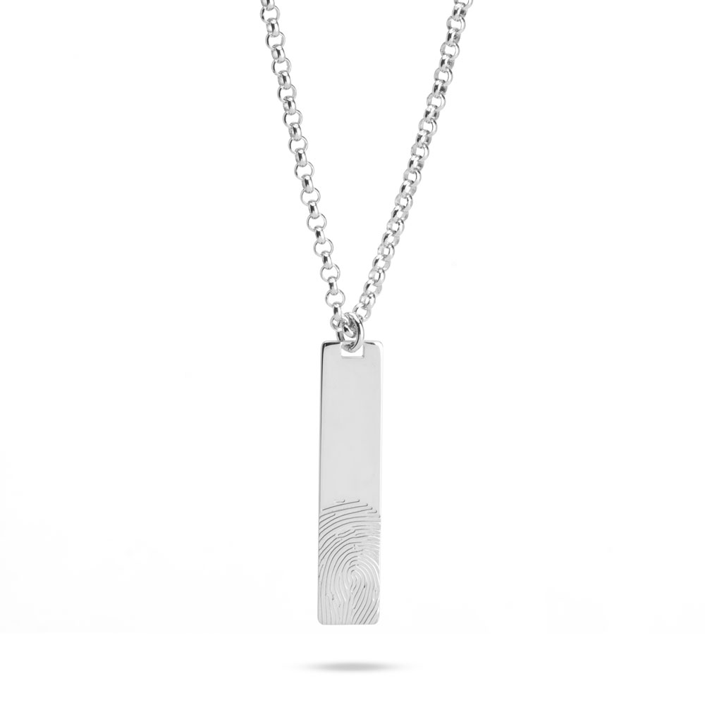 Men’s Custom Engraved Fingerprint Pendant