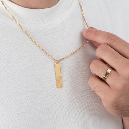 Men’s Custom Engraved Fingerprint Pendant