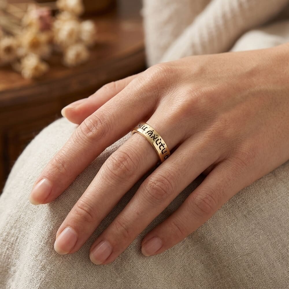 Engraving Hebrew Ring with Punctuation 