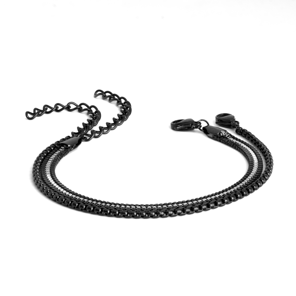 Men’s 4-Layer Black Bracelet Set