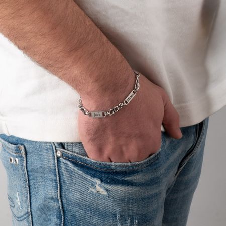 Men’s Personalized Bracelet with Multiple Name Plate