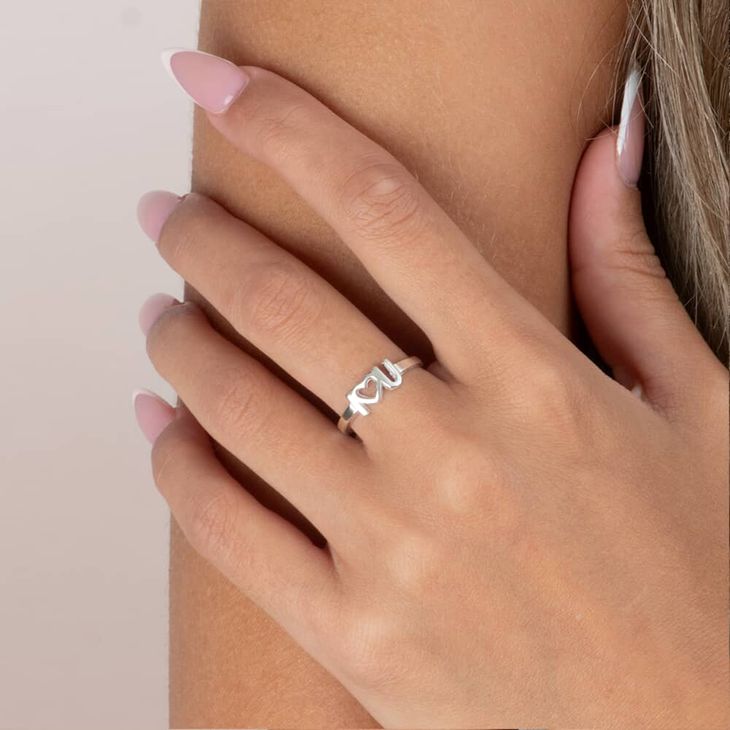 Double Initial Heart Ring – Personalized Minimalist Ring for Her information