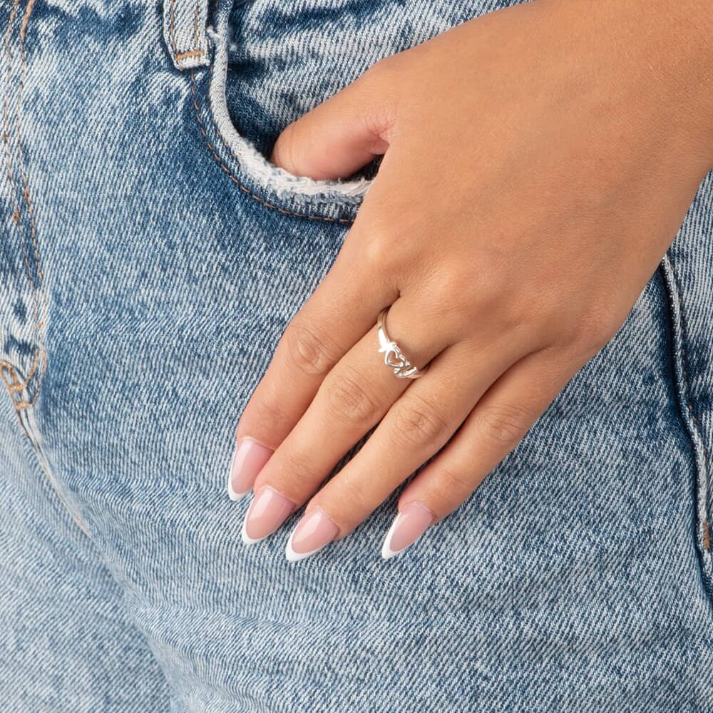 Double Initial Heart Ring – Personalized Minimalist Ring for Her