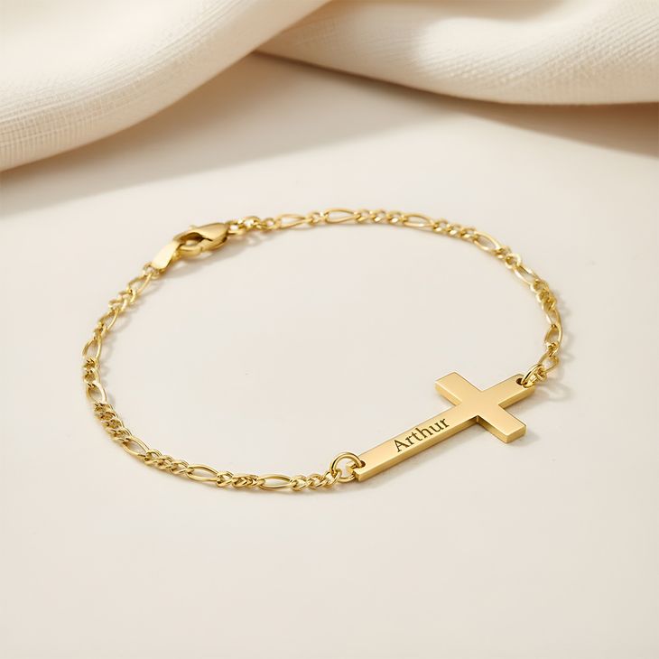 Personalized Men’s Cross Bracelet - Picture 2