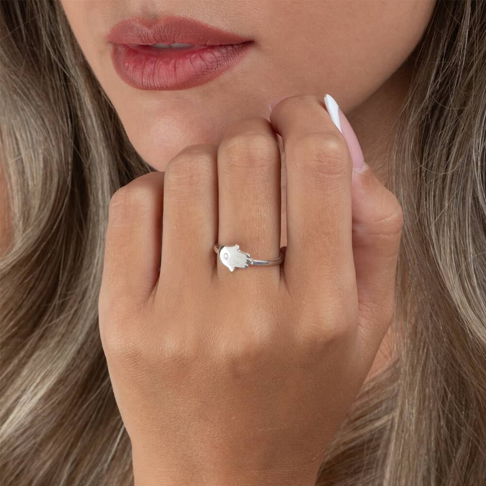 Diamond Hamsa Ring
