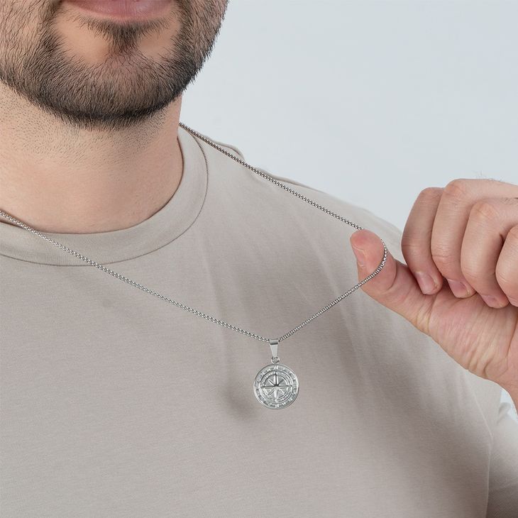 Hidden Message Compass Necklace 