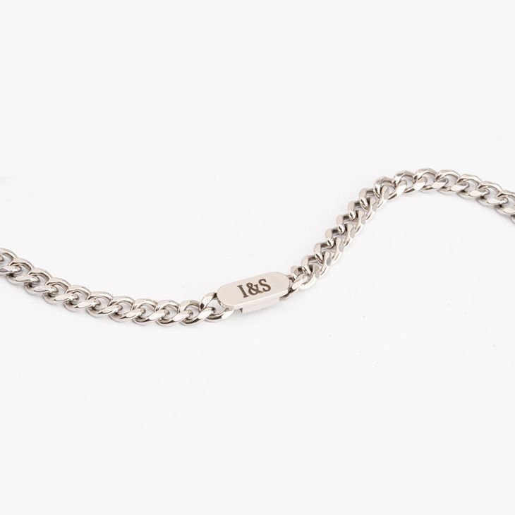 Curb Chain Necklace with Custom Plate - Picture 2