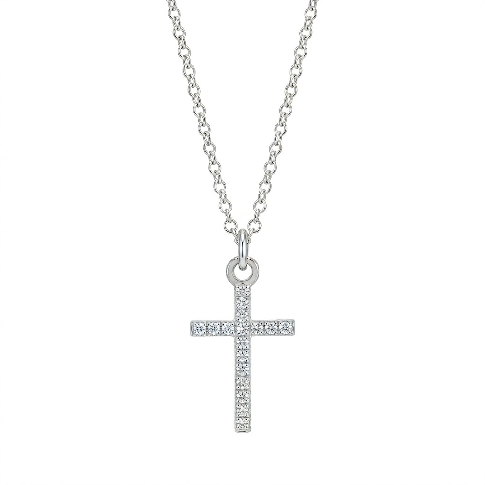 Collar Cruz Pequeña con Circonitas - Plata .925