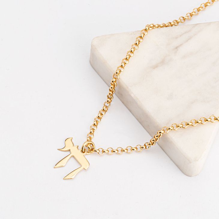 Tiny Jewish Chai Necklace model