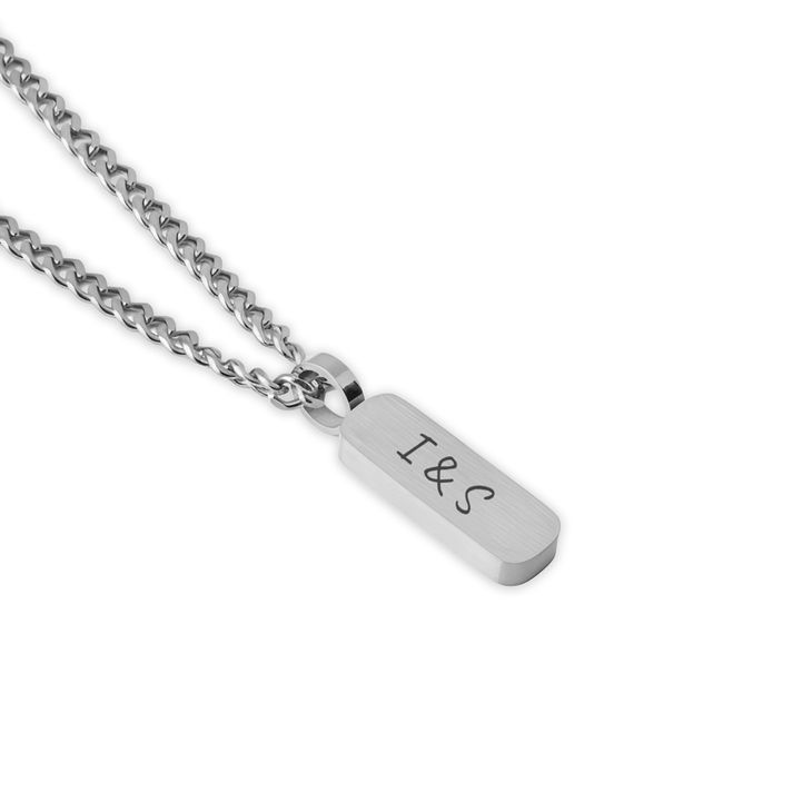 Men’s Thick Bar Necklace – Custom Engraved - Picture 2