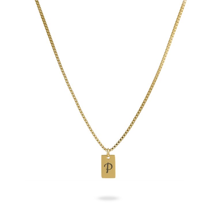 Personalized Tiny Bar Necklace with Initial Engraving
