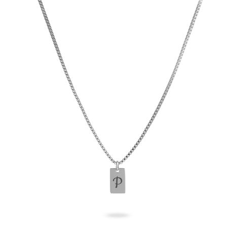 Personalized Tiny Bar Necklace with Initial Engraving