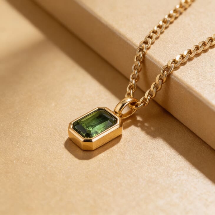 Custom Birthstone Tag Necklace information