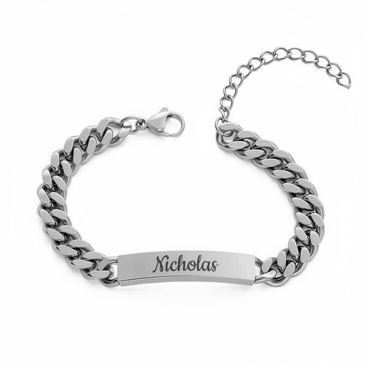 Pulsera de identificación personalizada para hombre estilo cubana