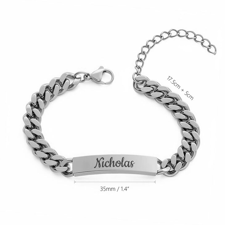 Pulsera de identificación personalizada para hombre estilo cubana information