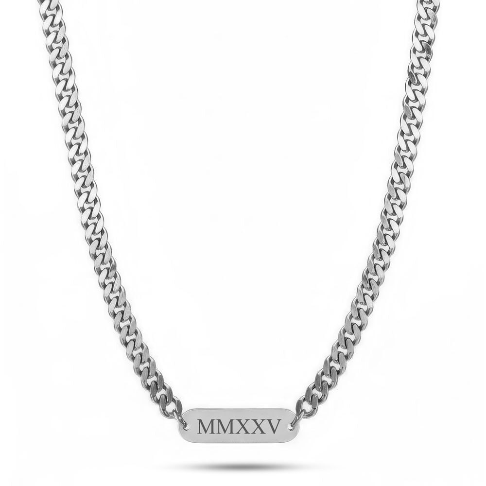 Personalized Cuban Bar Necklace for Men