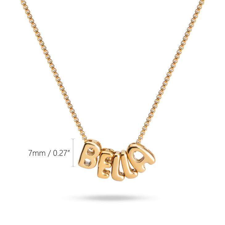 Custom Bubble Name Necklace information