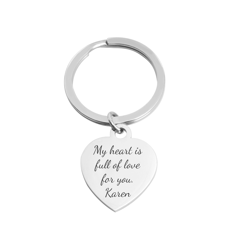 Llavero Corazón con Mensaje Grabado Personalizado