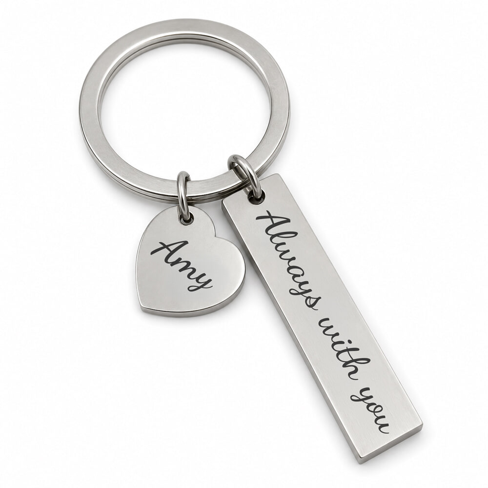 Llavero Personalizado de Corazón y Barra