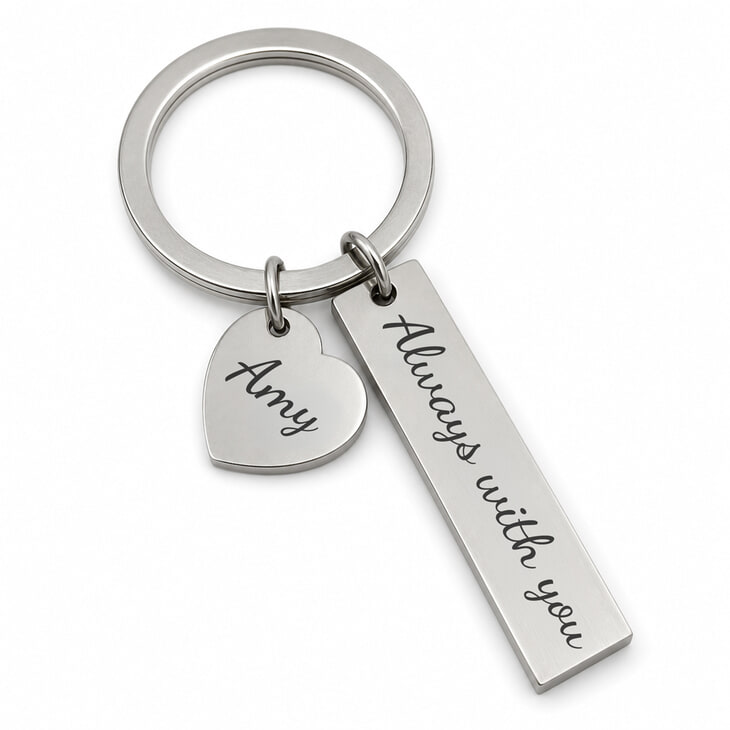 Llavero Personalizado de Corazón y Barra
