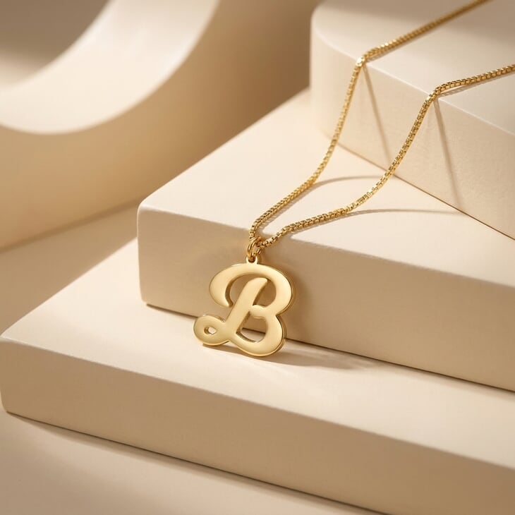 Personalised Cursive Letter Pendant - Picture 3