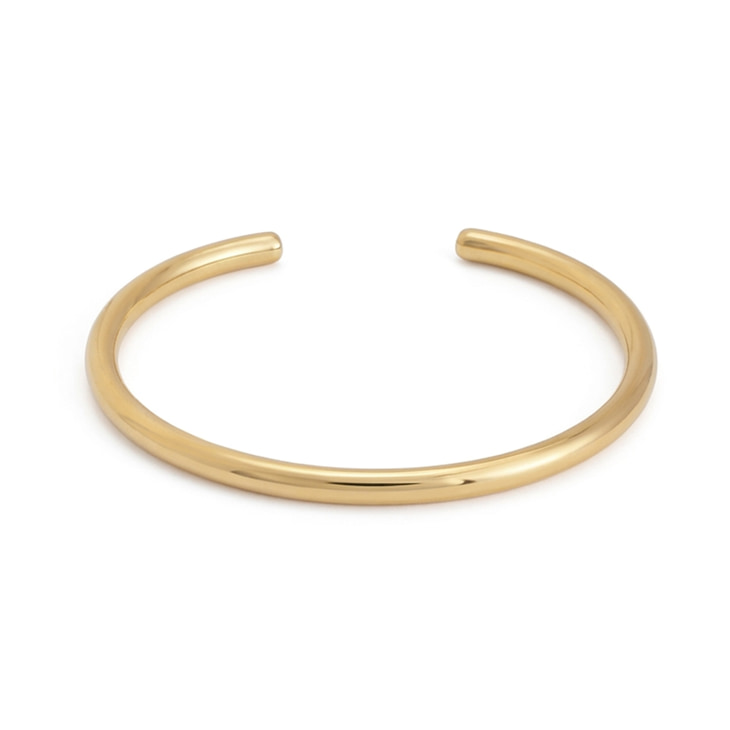 Pulsera Abierta Slim con acabado dorado brillante, ideal para un estilo elegante