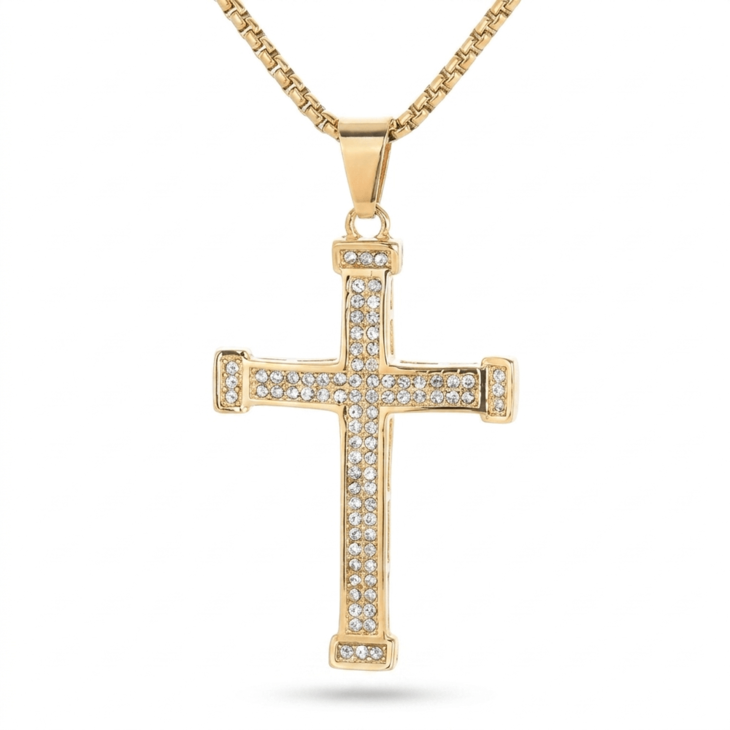 Large Zircon Cross Necklace
