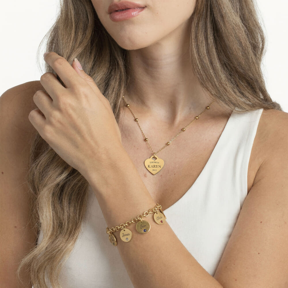 Custom Engraved Name & Birthstone Bracelet