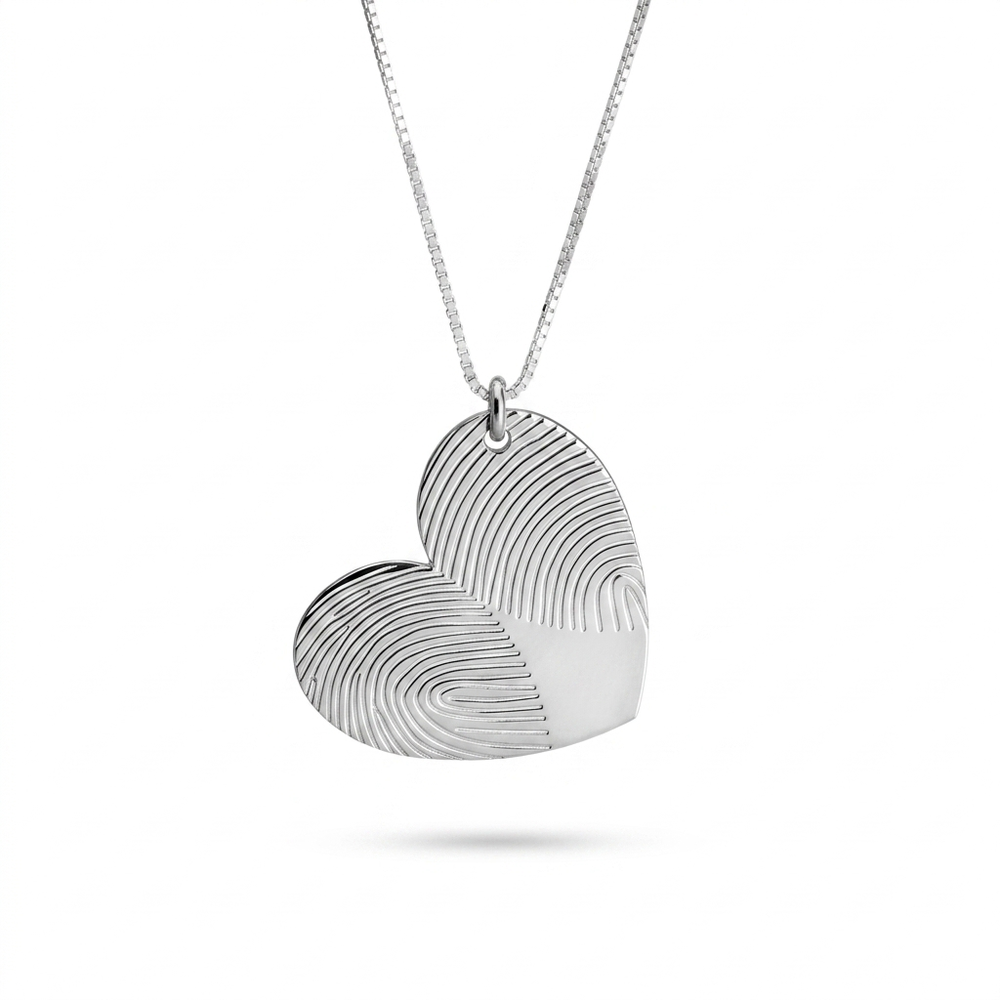Collar Corazón Personalizado con Doble Huella Dactilar