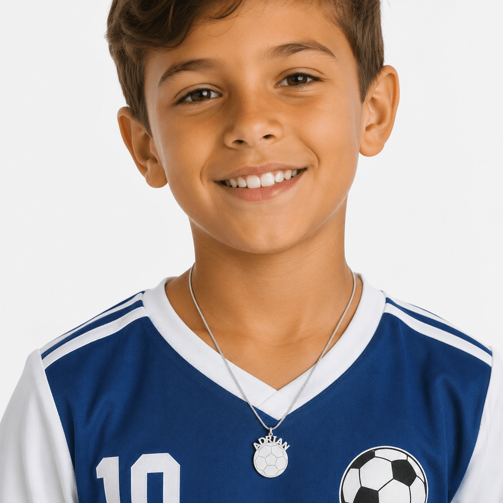 Personalized Soccer Ball Name Necklace
