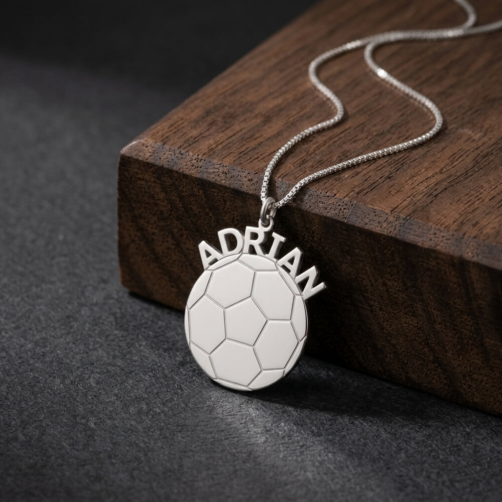 Personalized Soccer Ball Name Necklace