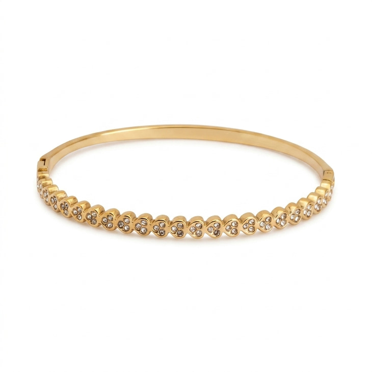 Brazalete Sparkling Heart en oro con detalles de cristales brillantes