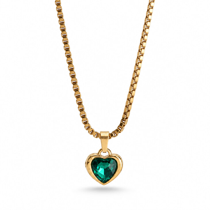 Heart Gemstone Pendant Necklace