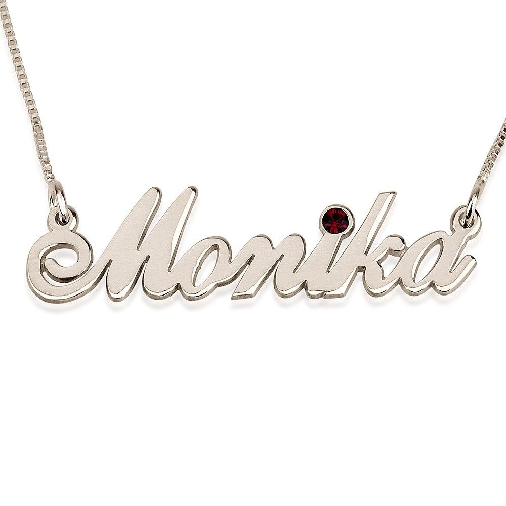 Collier Prénom Allegro en Argent avec Cristal Swarovski