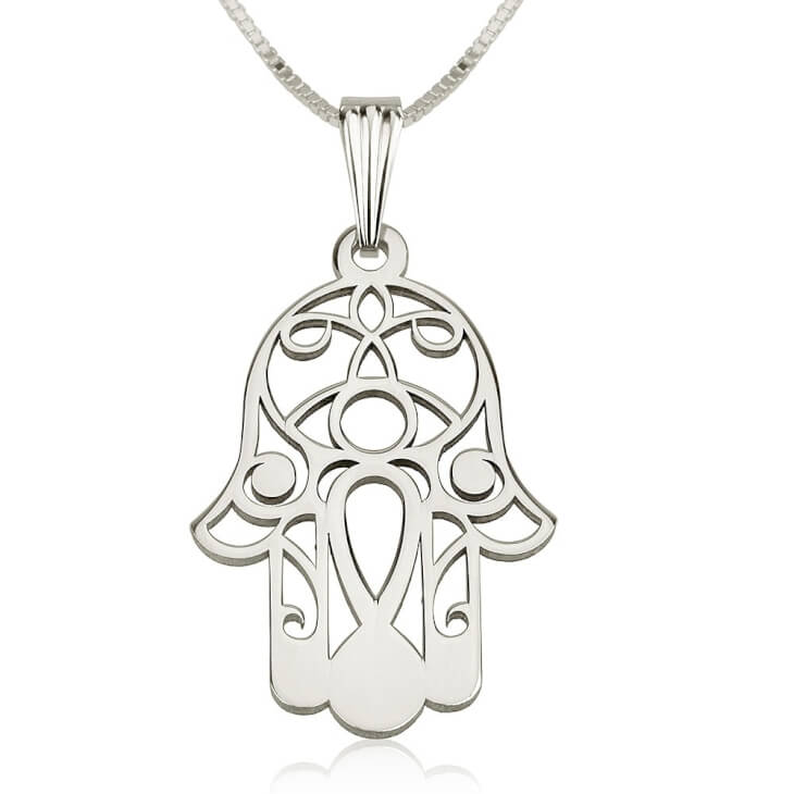 Sterling Silver Hamsa Hand (Hand of Fatima) Necklace Buy Now!