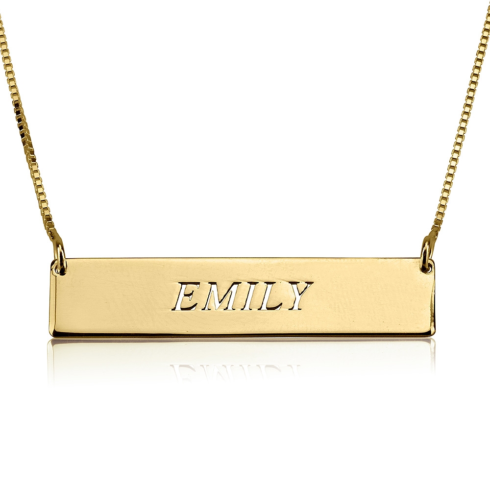 Collier Barre Horizontale en Plaqué Or